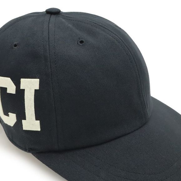 Gucci Side Logo Number Ring Baseball Cap Hat Cotton Canvas Black #S Size S - Picture 6 of 9